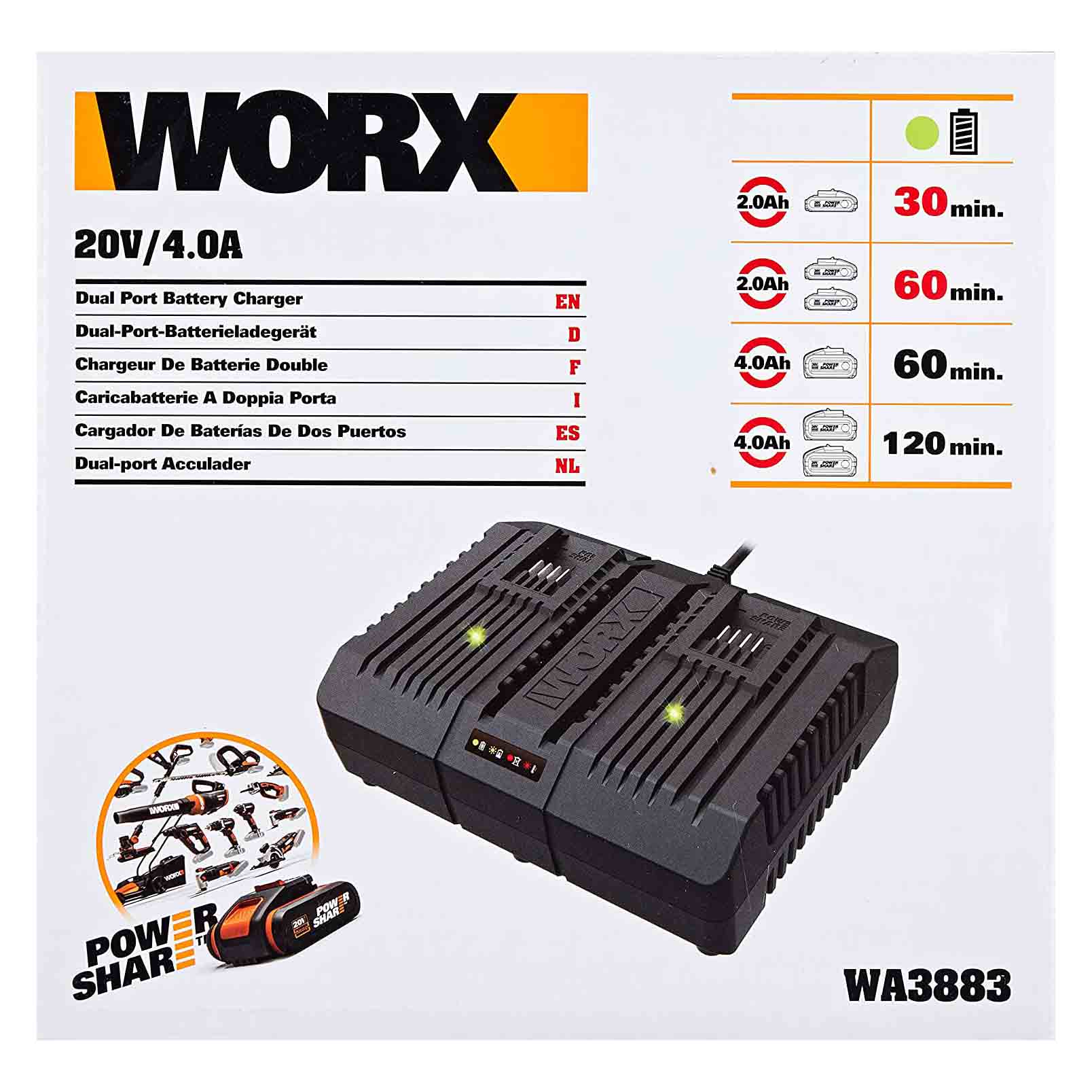 WORX - Caricatore Rapido Doppio WA3883